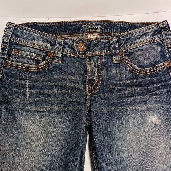 👖Silver Jeans "Tuesday" Distressed Ripped Jeans Size 27/33 EUC - Picture 10 of 10